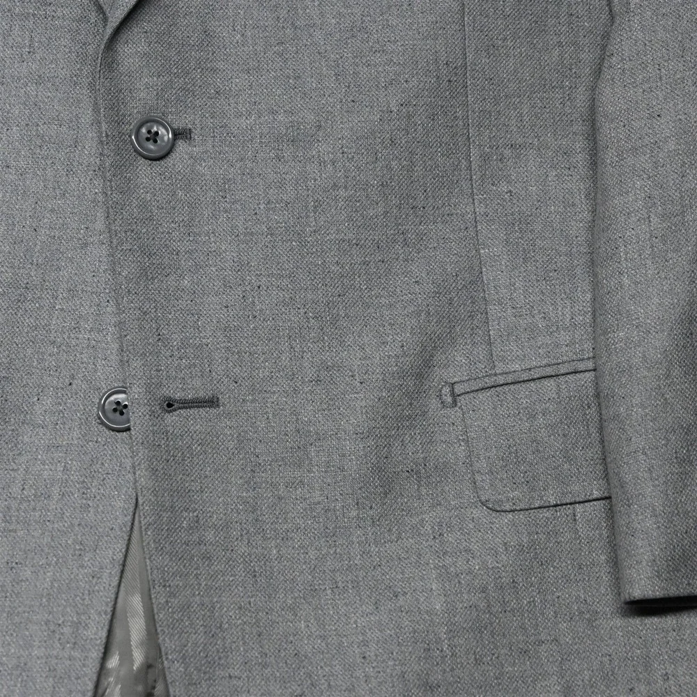 Baroni 46R Gray Heather Birdseye Silk Wool Mens Blazer Suit Jacket Sport‎ Coat